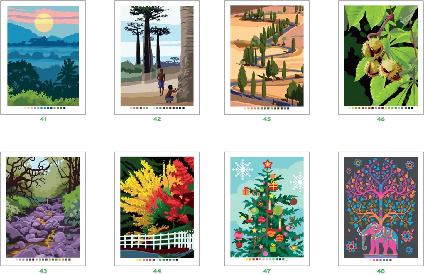 Árvores do mundo - Pintura por Números