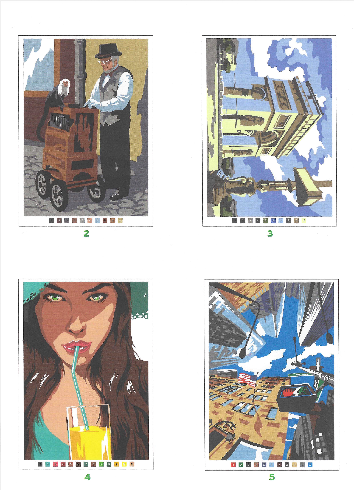 Animais, paisagens y pessoas - Pintura por Números